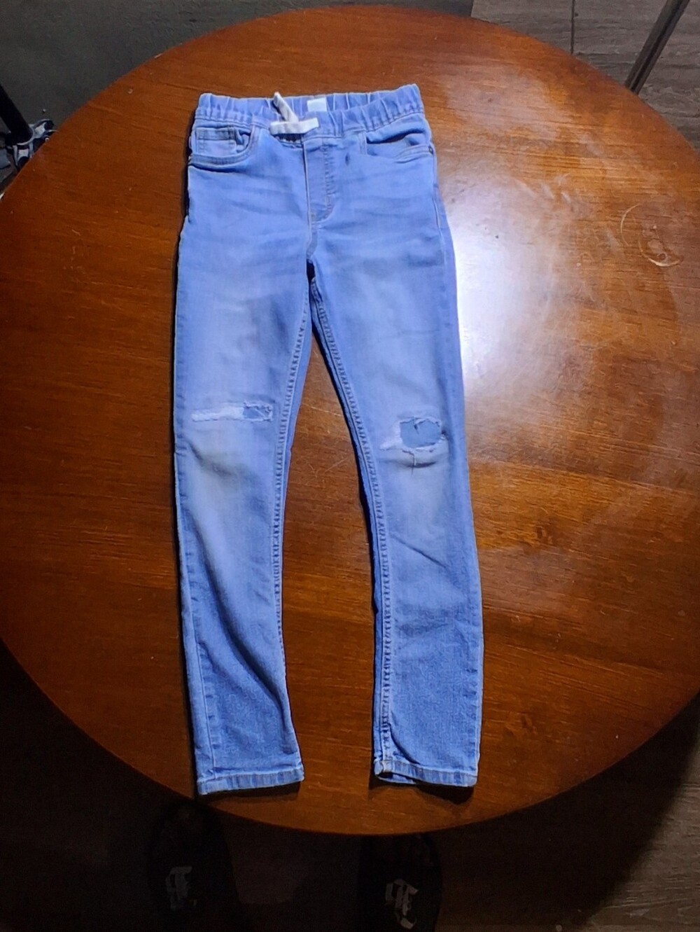 OshKosh B'gosh Light Blue Kids Stretch Jeans with Knee Rips